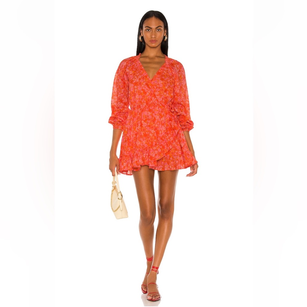 Lovers and Friends Long Sleeve Wrap Mini Dress